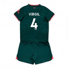 Liverpool Virgil van Dijk #4 Tredjeställ Barn 2022-23 Korta ärmar (+ Korta byxor)